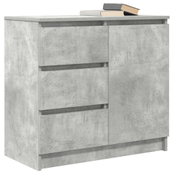 Komoda z szufladą Betonowa szarość 71x35x65 cm Drewno klejone