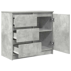 Komoda z szufladą Betonowa szarość 71x35x65 cm Drewno klejone