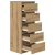 Komoda z szufladami Artisan Oak 37,5x35x99 cm Drewno klejone