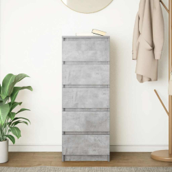 Komoda z szufladami Betonowy Szary 37,5x35x99 cm Drewno klejone