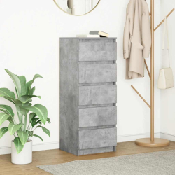 Komoda z szufladami Betonowy Szary 37,5x35x99 cm Drewno klejone