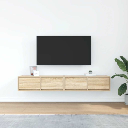 Szafki RTV 2 szt. Dąb Sonoma 80x31x25,5 cm Drewno klejone
