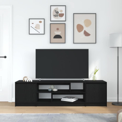 Szafka RTV Czarny Dąb 188,5x41x50 cm Drewno klejone