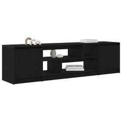 Szafka RTV Czarny Dąb 188,5x41x50 cm Drewno klejone