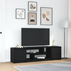 Szafka RTV Czarny Dąb 188,5x41x50 cm Drewno klejone