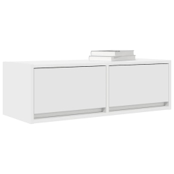 Szafki pod TV 2 szt. Białe 80x31x25,5 cm Drewno klejone