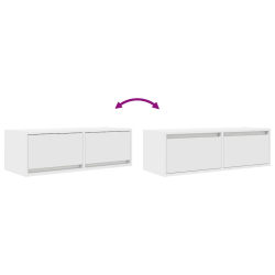 Szafki pod TV 2 szt. Białe 80x31x25,5 cm Drewno klejone