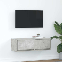 Szafka RTV Betonowa Szara 80x31x25,5 cm Drewno klejone