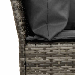 3-częściowa sofa do ogrodu, z poduszkami, szara, polirattanowa