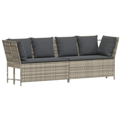 Sofa ogrodowa z poduszkami Jasnoszary polirattan
