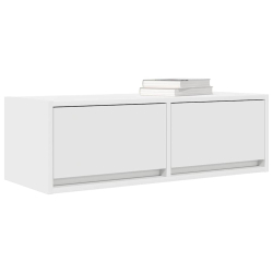 Szafka RTV Biała 80x31x25,5 cm Drewno klejone