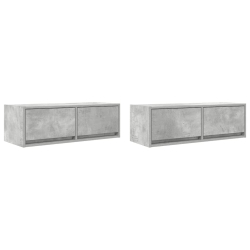 Szafki RTV 2 szt. Beton Szary 80x31x25,5 cm Drewno klejone