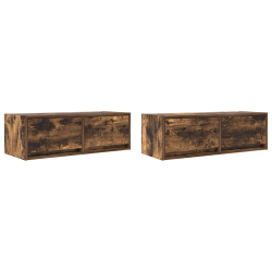 Szafki RTV 2 szt. Dąb wędzony 80x31x25,5 cm Drewno klejone