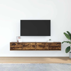 Szafki RTV 2 szt. Dąb wędzony 80x31x25,5 cm Drewno klejone