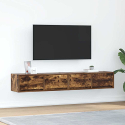 Szafki RTV 2 szt. Dąb wędzony 80x31x25,5 cm Drewno klejone