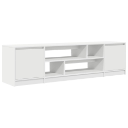 Szafka RTV Biała 188,5x41x50 cm Drewno klejone