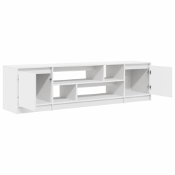 Szafka RTV Biała 188,5x41x50 cm Drewno klejone