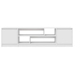 Szafka RTV Biała 188,5x41x50 cm Drewno klejone
