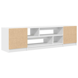 Szafka RTV Biała 188,5x41x50 cm Drewno klejone