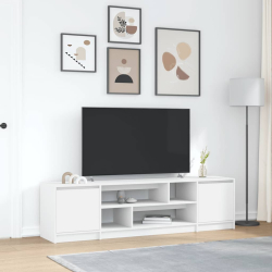 Szafka RTV Biała 188,5x41x50 cm Drewno klejone