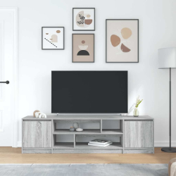 Szafka RTV Szara Sonoma 188,5x41x50 cm Drewno klejone