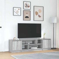 Szafka RTV Szara Sonoma 188,5x41x50 cm Drewno klejone
