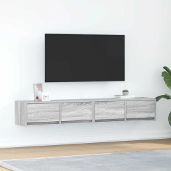Szafki RTV 2 szt. Szary Sonoma 80x31x25,5 cm Drewno klejone