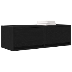 Szafka RTV Czarny Dąb 80x31x25,5 cm Drewno klejone