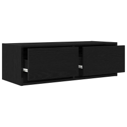 Szafka RTV Czarny Dąb 80x31x25,5 cm Drewno klejone