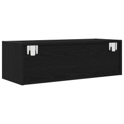 Szafka RTV Czarny Dąb 80x31x25,5 cm Drewno klejone