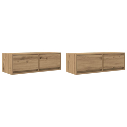 Szafki RTV 2 szt. Dąb Artisan 80x31x25,5 cm Drewno klejone