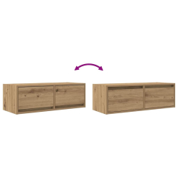 Szafki RTV 2 szt. Dąb Artisan 80x31x25,5 cm Drewno klejone