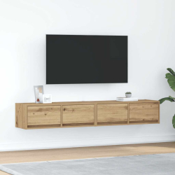 Szafki RTV 2 szt. Dąb Artisan 80x31x25,5 cm Drewno klejone
