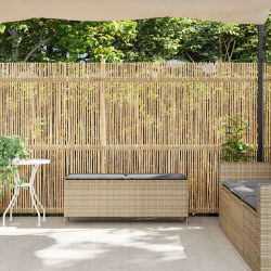 Ławka ogrodowa z poduszką beżowa 110x30x40,5 cm polirattan