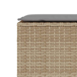 Ławka ogrodowa z poduszką beżowa 110x30x40,5 cm polirattan