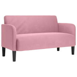 Sofa dwuosobowa różowa 109 cm aksamitna