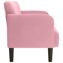 Sofa dwuosobowa różowa 109 cm aksamitna