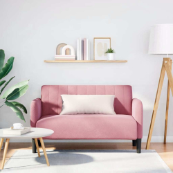 Sofa dwuosobowa różowa 109 cm aksamitna