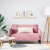 Sofa dwuosobowa różowa 109 cm aksamitna