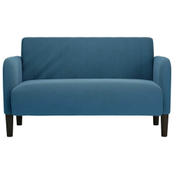 Sofa dwuosobowa niebieska 109 cm aksamitna