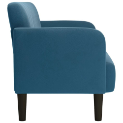 Sofa dwuosobowa niebieska 109 cm aksamitna