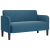 Sofa dwuosobowa niebieska 109 cm aksamitna