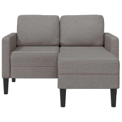 Sofa 2-osobowa z szezlongiem w kształcie litery L, kolor taupe