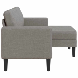 Sofa 2-osobowa z szezlongiem w kształcie litery L, kolor taupe