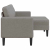 Sofa 2-osobowa z szezlongiem w kształcie litery L, kolor taupe
