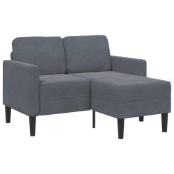 Sofa 2-osobowa z szezlongiem w kształcie litery L Ciemnoszara