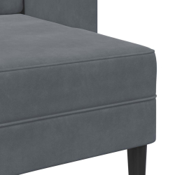 Sofa 2-osobowa z szezlongiem w kształcie litery L Ciemnoszara