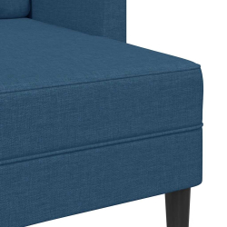 Sofa 2-osobowa z szezlongiem w kształcie litery L, niebieska