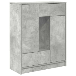 Komoda z szufladami i drzwiami, szarość betonu, 73x31x90 cm