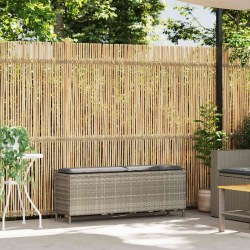 Ławka ogrodowa z poduszką Jasnoszara 110x30x40,5 cm Polirattan